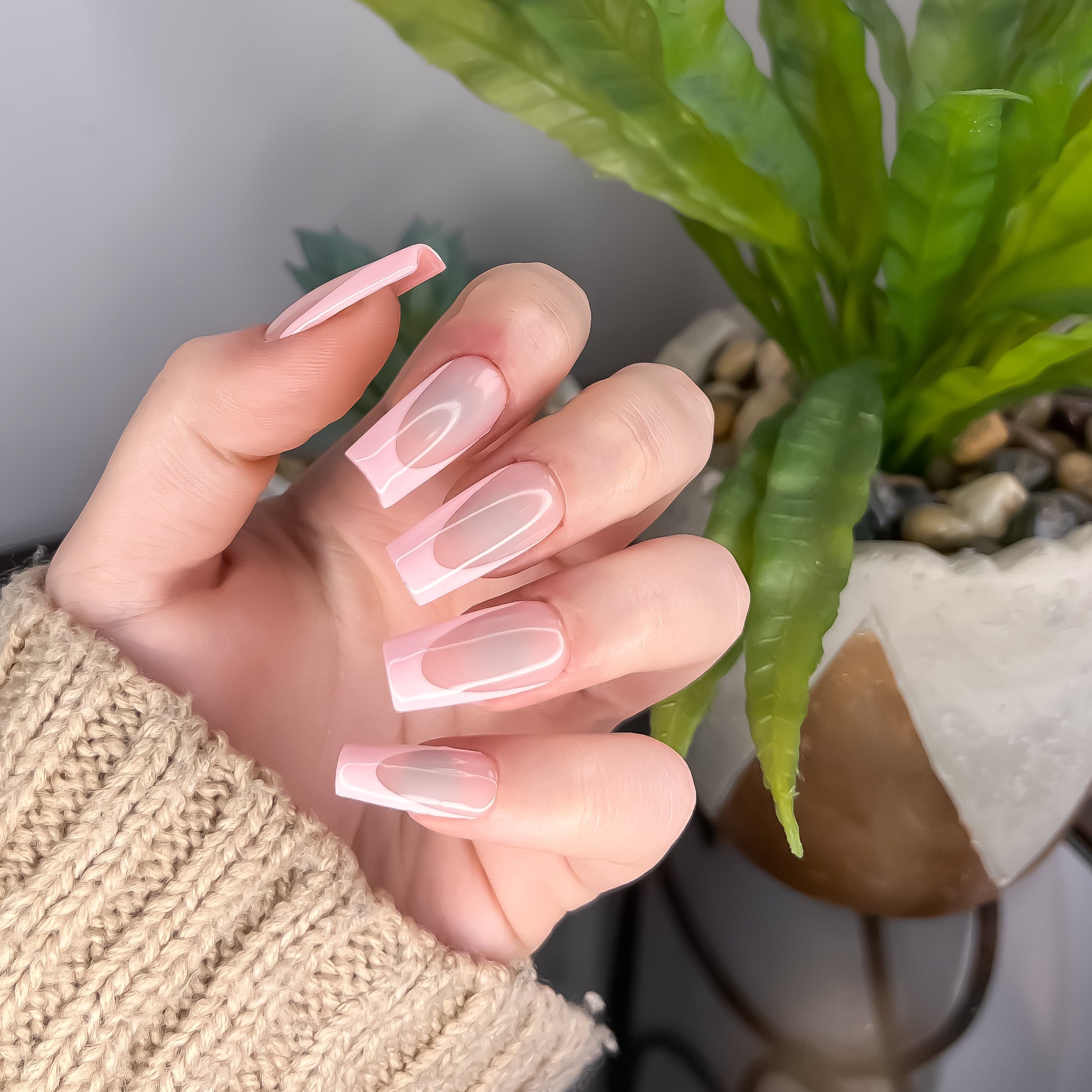 Baby Pink French Tip Luxury Press On Nails – Prestige Nails