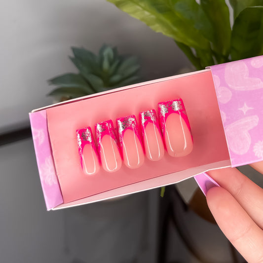 The Foiled Pink French Tip Set