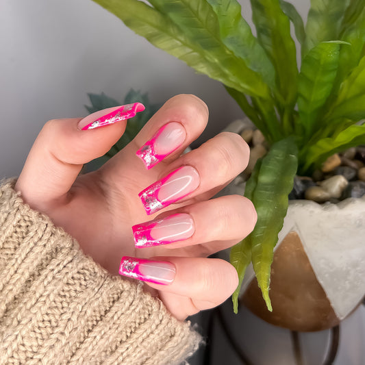 The Foiled Pink French Tip Set