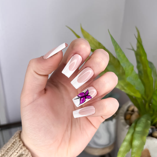 The Purple Butterfly French Tip Set